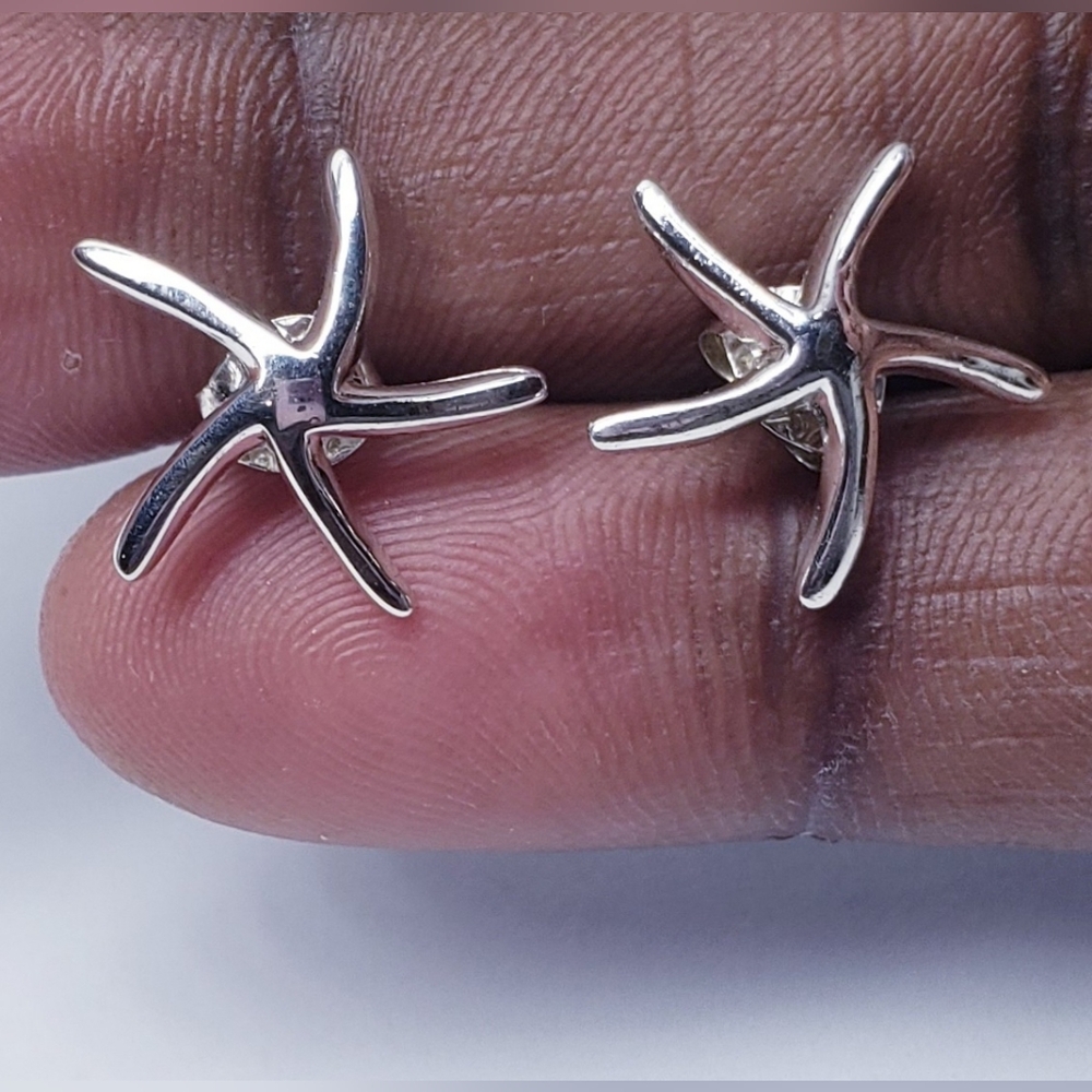 Starfish Sterling Silver Stud Earrings
